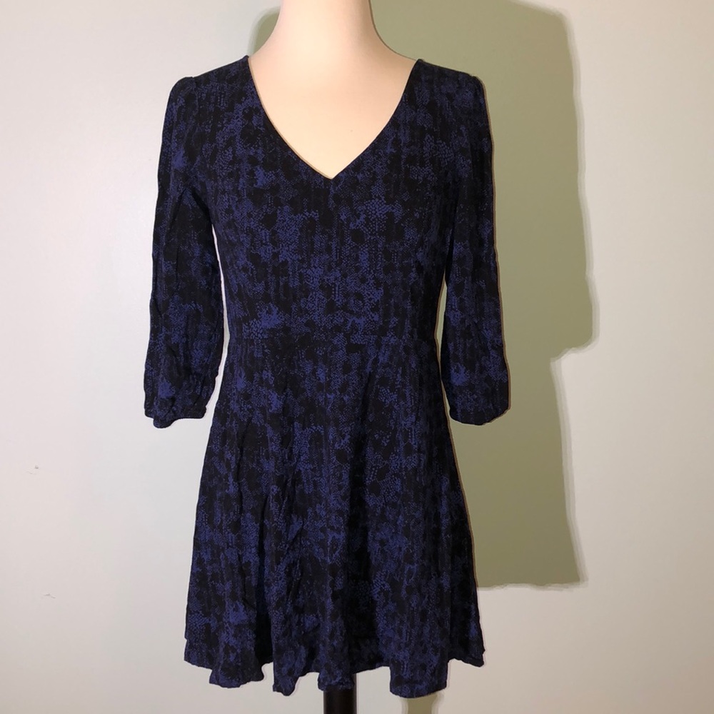 Express Blue and Black Mini Dress